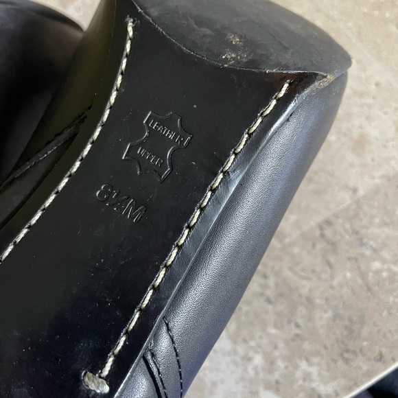 Tory Burch Bristol Black Leather Bootie Gold Logo 8 1/2 - Picture 9 of 14